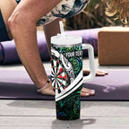 Personalized NZ Darts Tumbler With Handle Paua Shell Maori Koru Whakairo - Aussie Hoodie