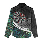 Personalized NZ Darts Women Casual Shirt Paua Shell Maori Koru Whakairo - Aussie Hoodie