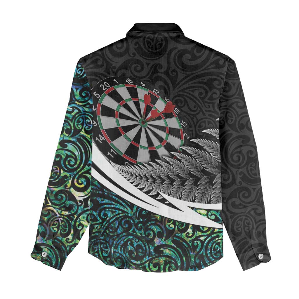 Personalized NZ Darts Women Casual Shirt Paua Shell Maori Koru Whakairo - Aussie Hoodie