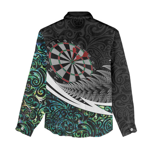 Personalized NZ Darts Women Casual Shirt Paua Shell Maori Koru Whakairo - Aussie Hoodie
