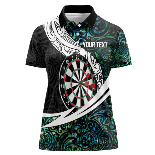 Personalized NZ Darts Women Polo Shirt Paua Shell Maori Koru Whakairo - Aussie Hoodie