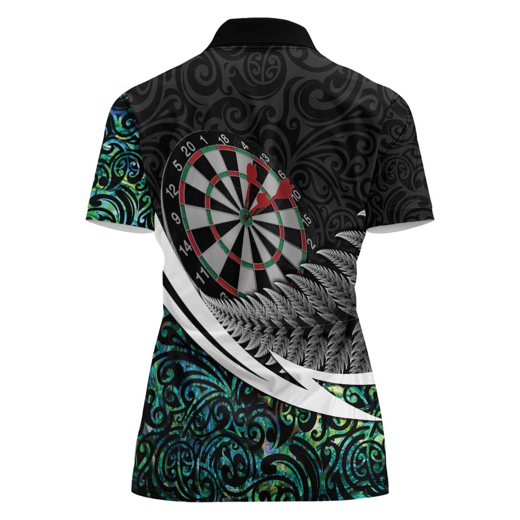 Personalized NZ Darts Women Polo Shirt Paua Shell Maori Koru Whakairo - Aussie Hoodie