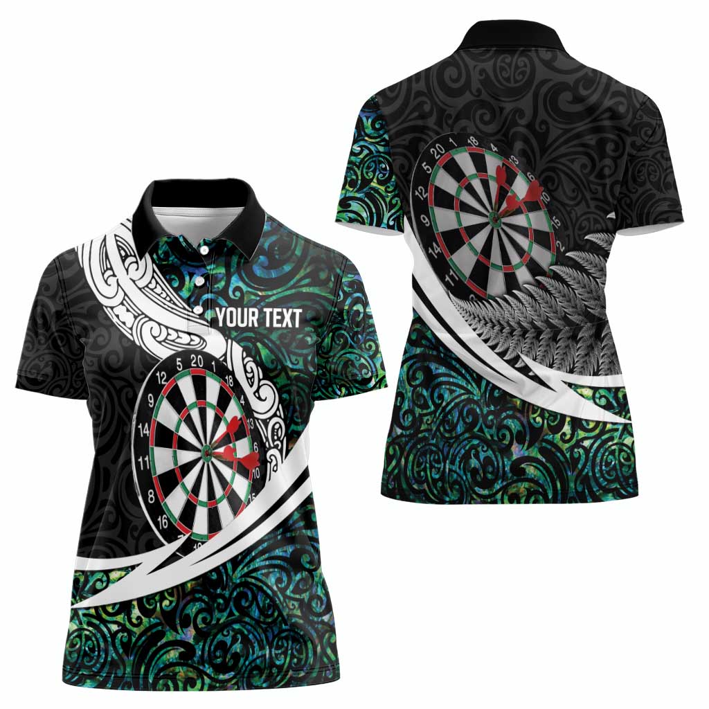 Personalized NZ Darts Women Polo Shirt Paua Shell Maori Koru Whakairo - Aussie Hoodie