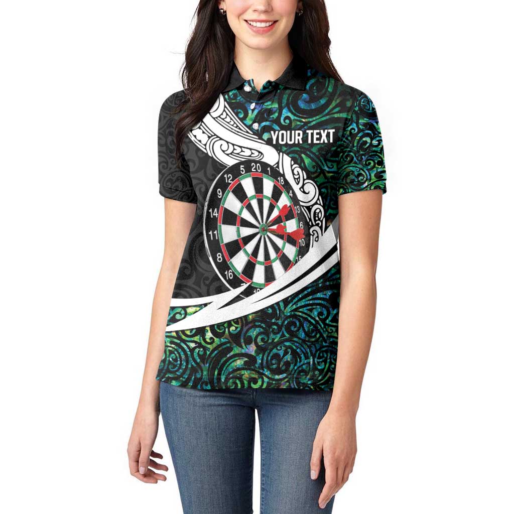 Personalized NZ Darts Women Polo Shirt Paua Shell Maori Koru Whakairo - Aussie Hoodie