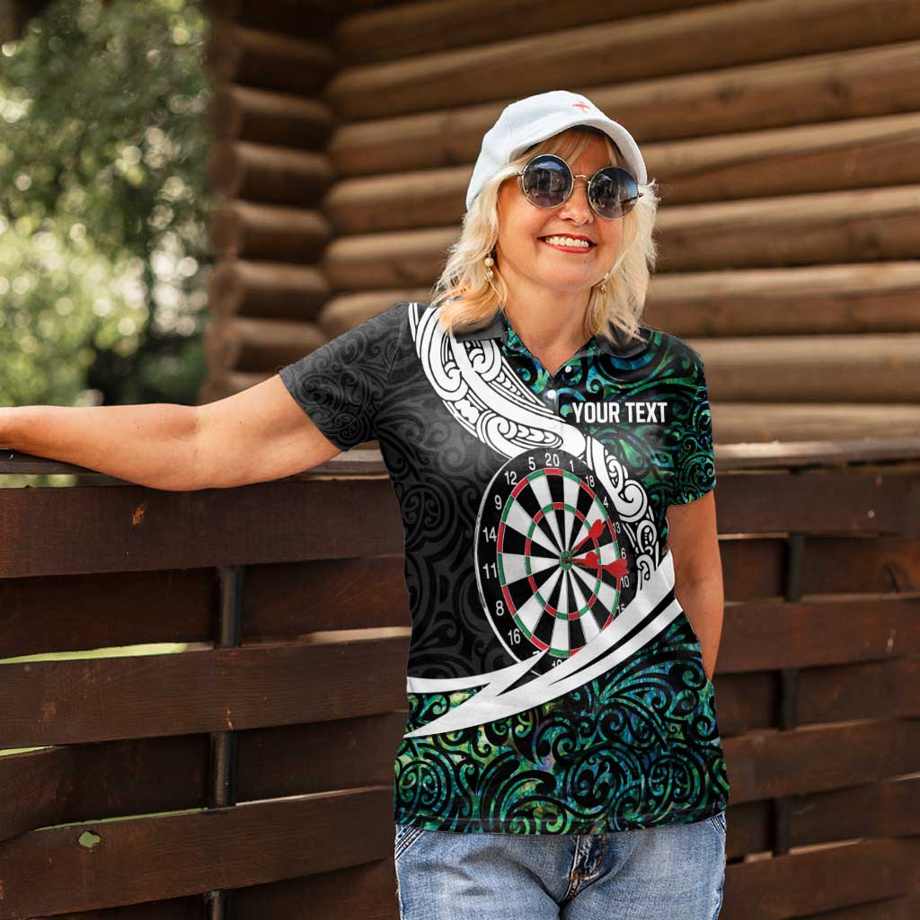 Personalized NZ Darts Women Polo Shirt Paua Shell Maori Koru Whakairo - Aussie Hoodie