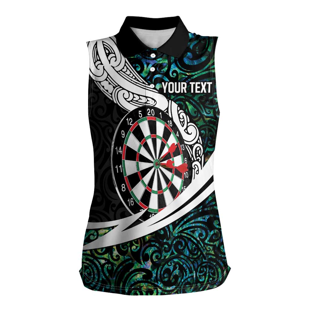 Personalized NZ Darts Women Sleeveless Polo Shirt Paua Shell Maori Koru Whakairo - Aussie Hoodie