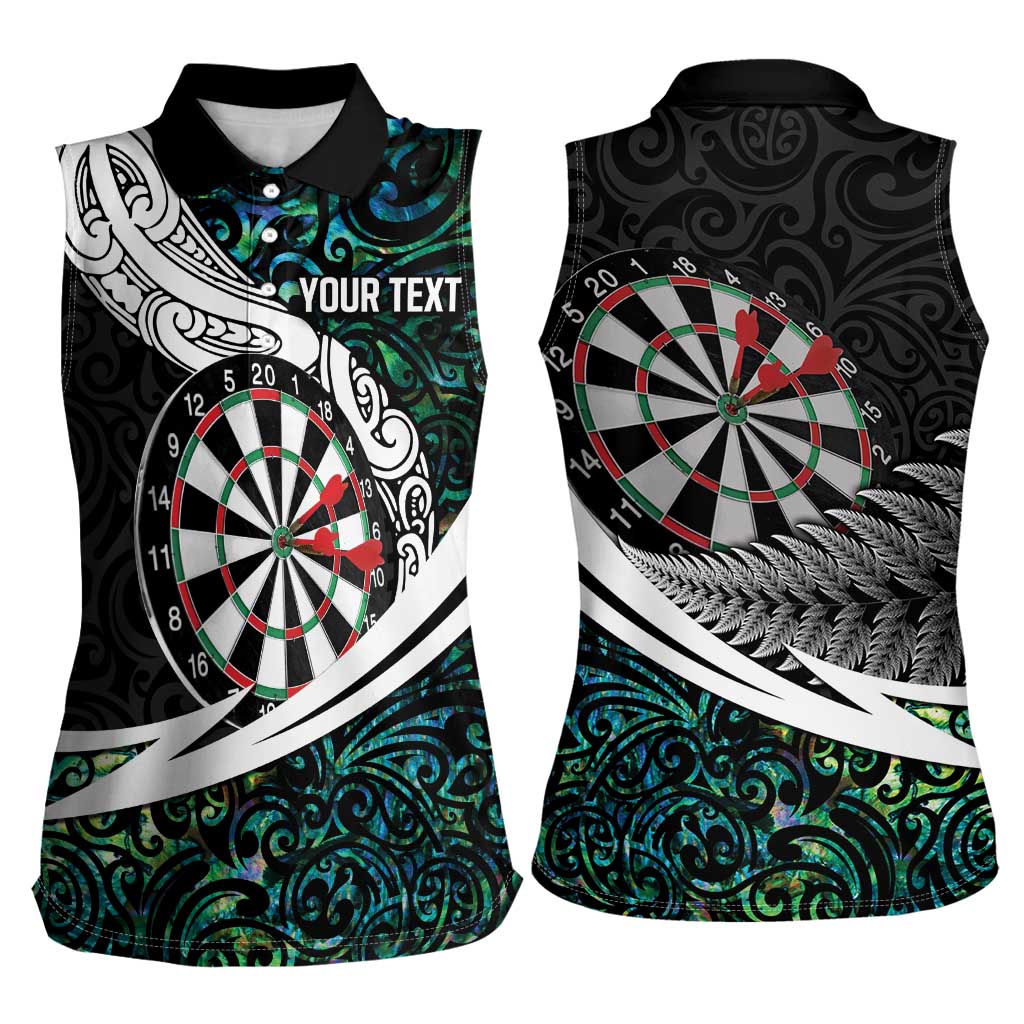 Personalized NZ Darts Women Sleeveless Polo Shirt Paua Shell Maori Koru Whakairo - Aussie Hoodie
