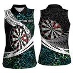 Personalized NZ Darts Women Sleeveless Polo Shirt Paua Shell Maori Koru Whakairo - Aussie Hoodie