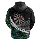 Personalized NZ Darts Zip Hoodie Paua Shell Maori Koru Whakairo - Aussie Hoodie