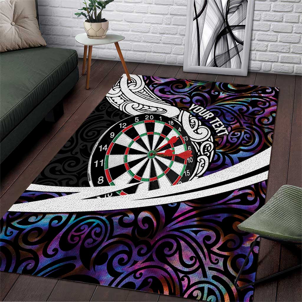 Personalized NZ Darts Area Rug Paua Shell Maori Koru Whakairo - Purple - Aussie Hoodie