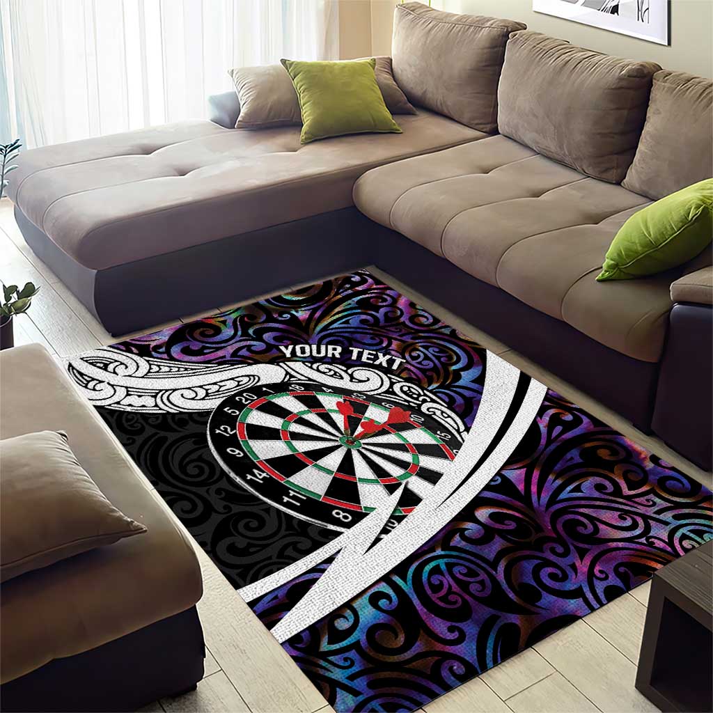 Personalized NZ Darts Area Rug Paua Shell Maori Koru Whakairo - Purple - Aussie Hoodie