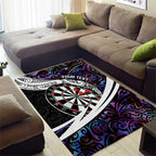 Personalized NZ Darts Area Rug Paua Shell Maori Koru Whakairo - Purple - Aussie Hoodie