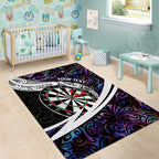Personalized NZ Darts Area Rug Paua Shell Maori Koru Whakairo - Purple - Aussie Hoodie