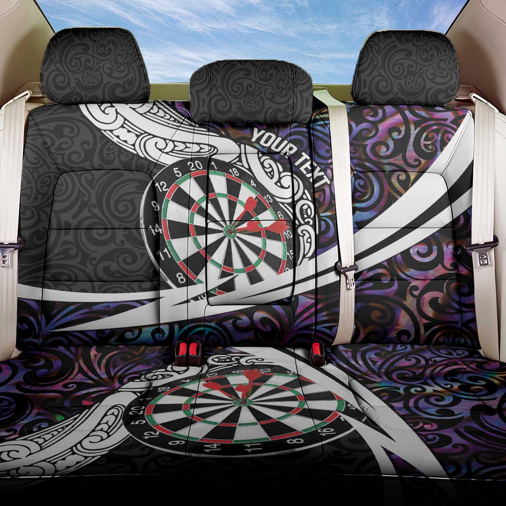 Personalized NZ Darts Back Car Seat Cover Paua Shell Maori Koru Whakairo - Purple - Aussie Hoodie