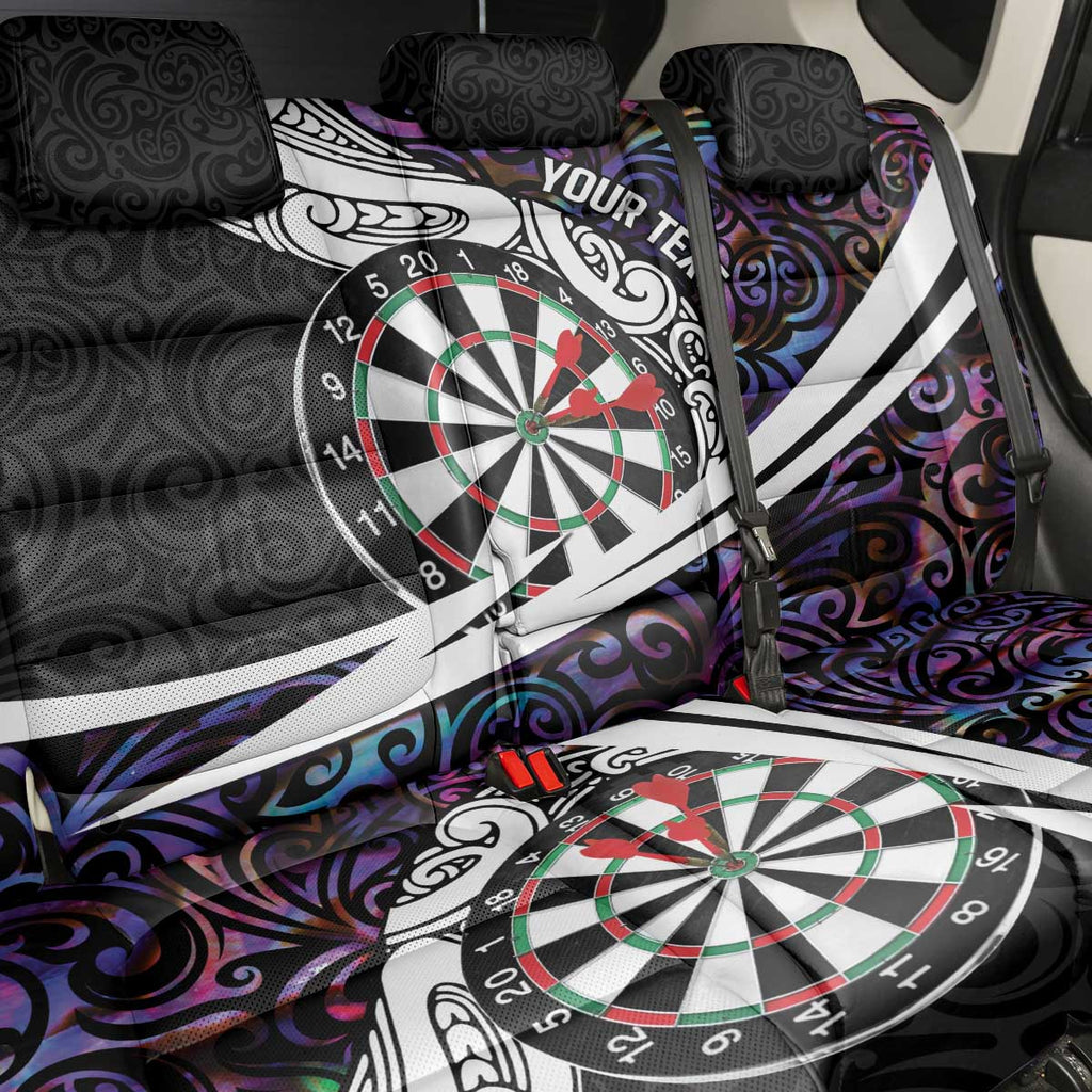 Personalized NZ Darts Back Car Seat Cover Paua Shell Maori Koru Whakairo - Purple - Aussie Hoodie