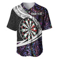 Personalized NZ Darts Baseball Jersey Paua Shell Maori Koru Whakairo - Purple - Aussie Hoodie