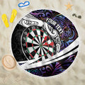 Personalized NZ Darts Beach Blanket Paua Shell Maori Koru Whakairo - Purple - Aussie Hoodie