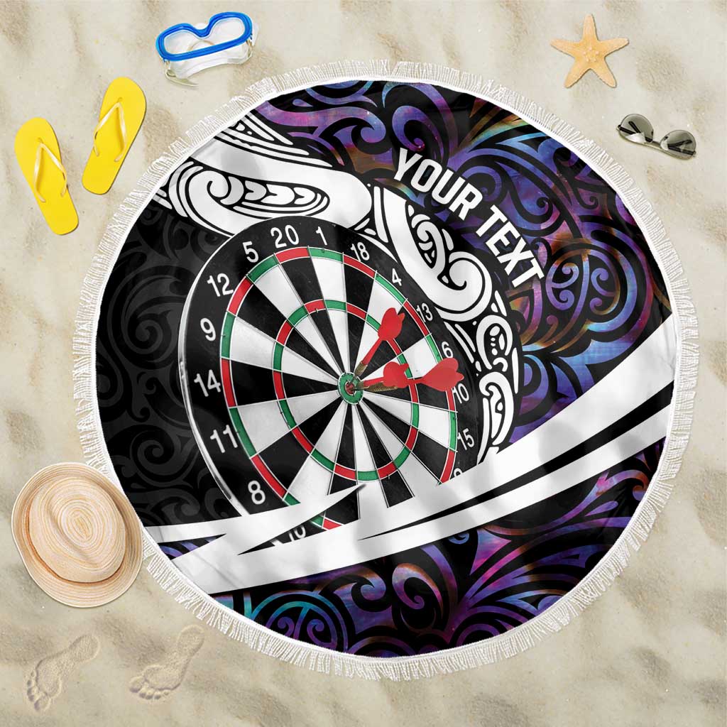 Personalized NZ Darts Beach Blanket Paua Shell Maori Koru Whakairo - Purple - Aussie Hoodie
