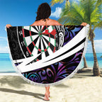 Personalized NZ Darts Beach Blanket Paua Shell Maori Koru Whakairo - Purple - Aussie Hoodie