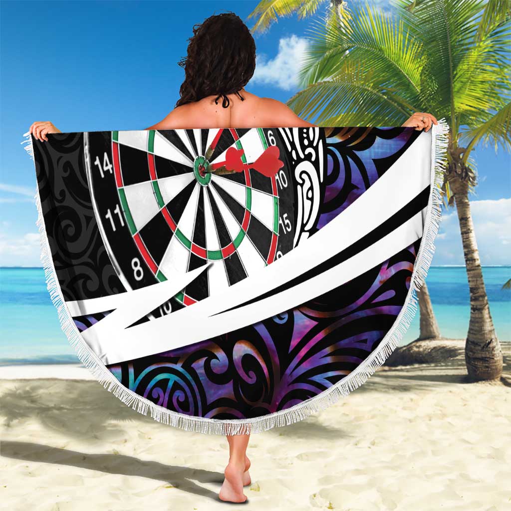 Personalized NZ Darts Beach Blanket Paua Shell Maori Koru Whakairo - Purple - Aussie Hoodie