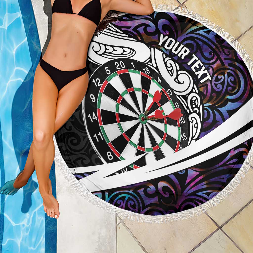 Personalized NZ Darts Beach Blanket Paua Shell Maori Koru Whakairo - Purple - Aussie Hoodie