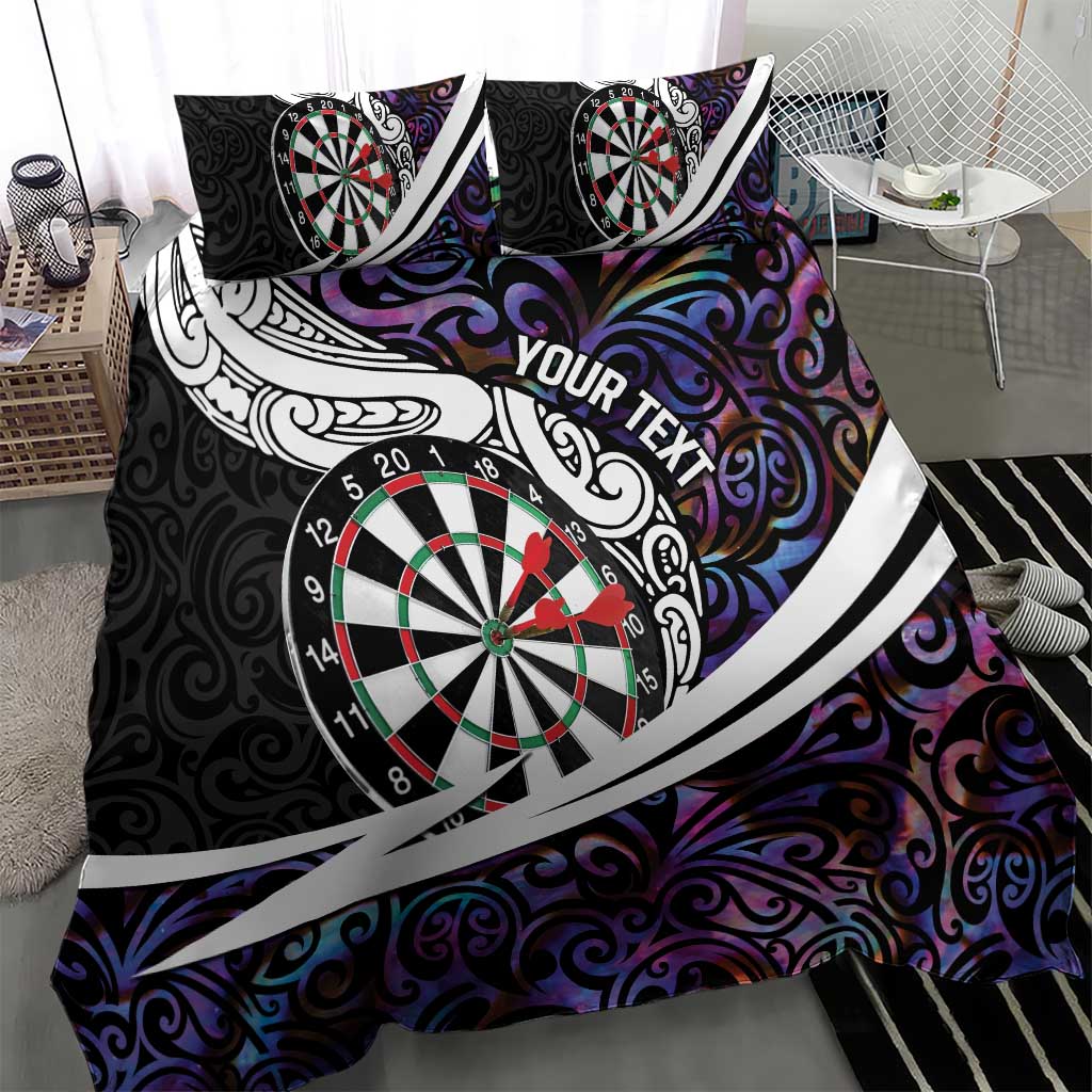Personalized NZ Darts Bedding Set Paua Shell Maori Koru Whakairo - Purple - Aussie Hoodie