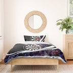 Personalized NZ Darts Bedding Set Paua Shell Maori Koru Whakairo - Purple - Aussie Hoodie
