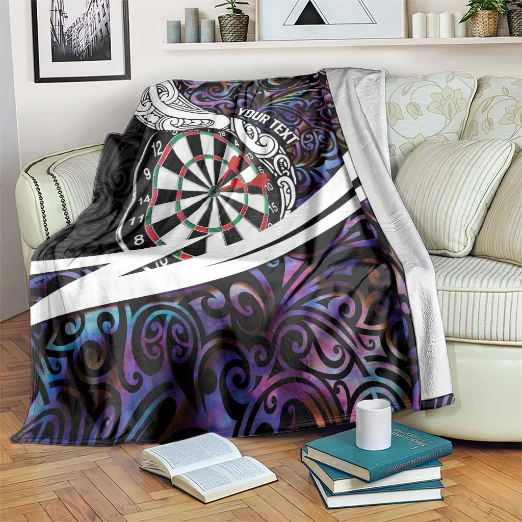 Personalized NZ Darts Blanket Paua Shell Maori Koru Whakairo - Purple - Aussie Hoodie