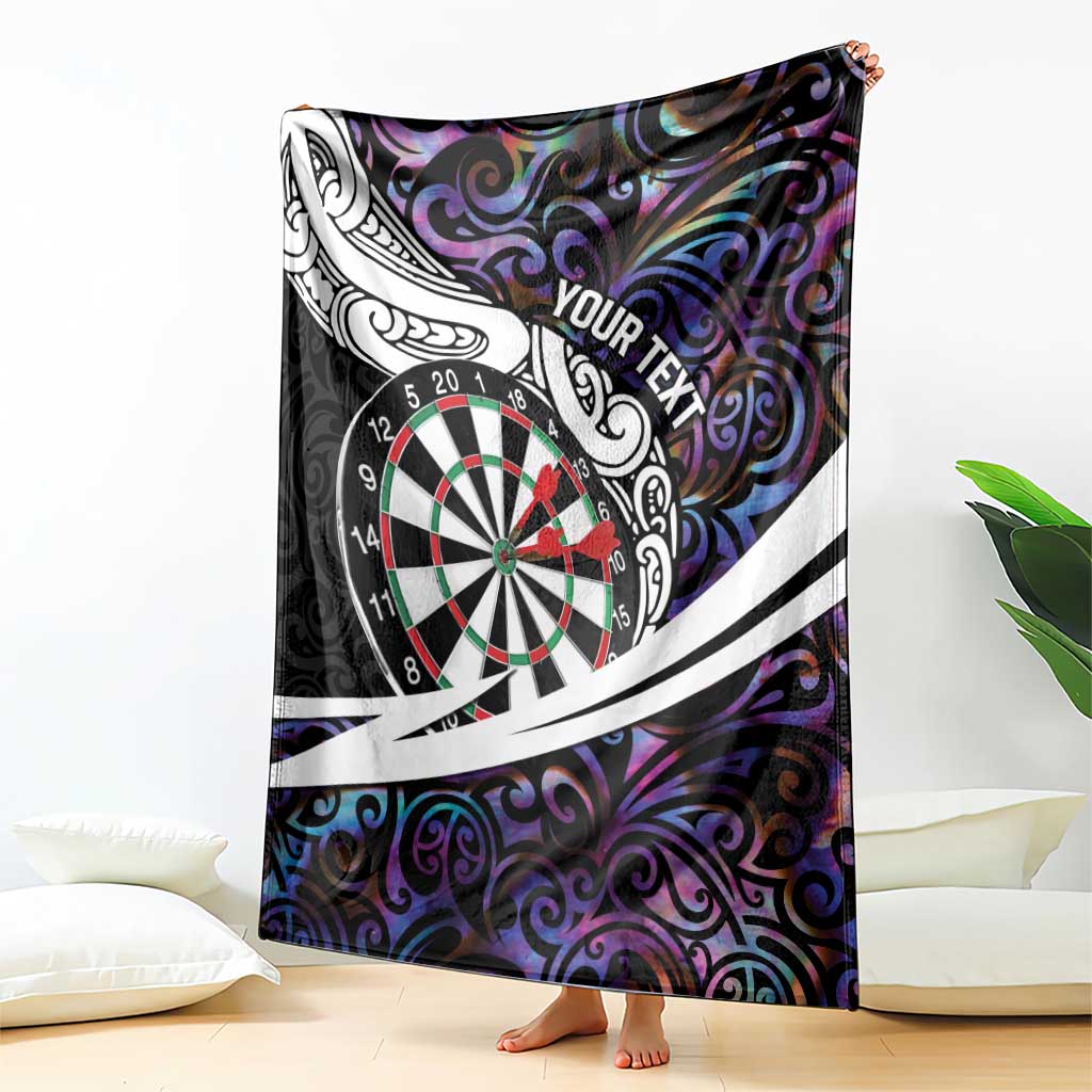 Personalized NZ Darts Blanket Paua Shell Maori Koru Whakairo - Purple - Aussie Hoodie