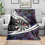 Personalized NZ Darts Blanket Paua Shell Maori Koru Whakairo - Purple - Aussie Hoodie