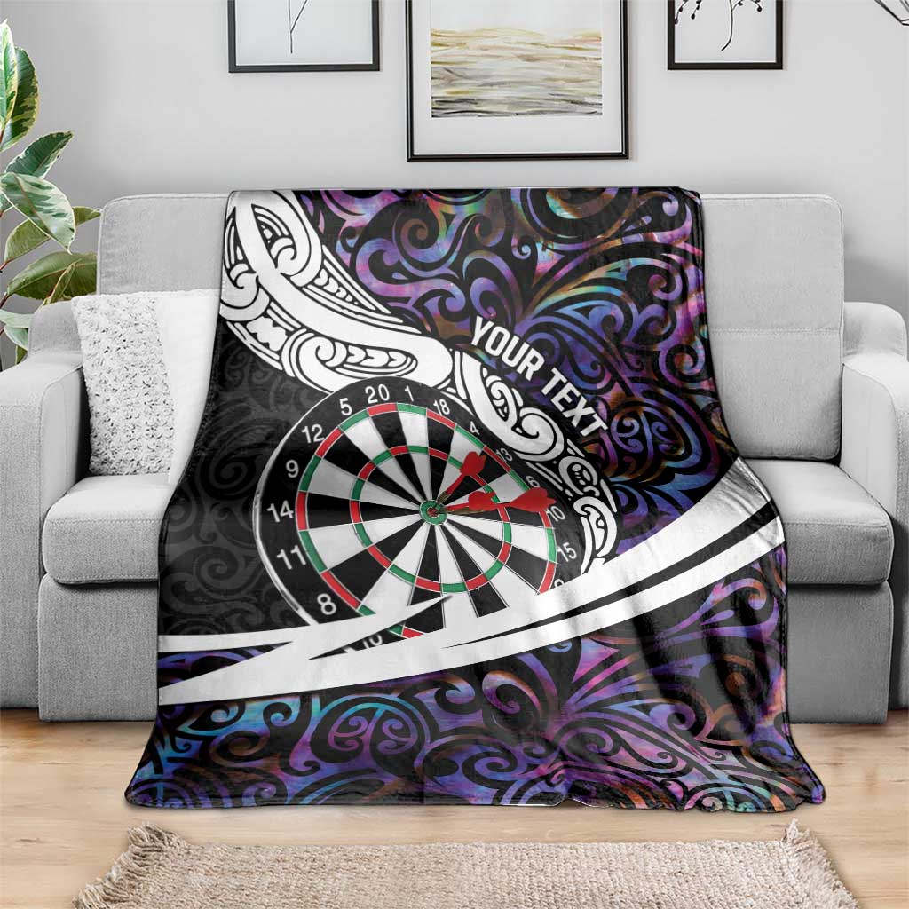 Personalized NZ Darts Blanket Paua Shell Maori Koru Whakairo - Purple - Aussie Hoodie