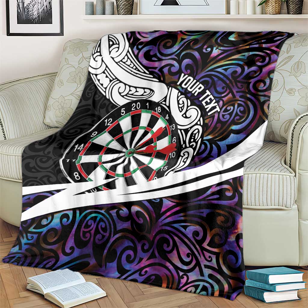 Personalized NZ Darts Blanket Paua Shell Maori Koru Whakairo - Purple - Aussie Hoodie