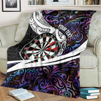 Personalized NZ Darts Blanket Paua Shell Maori Koru Whakairo - Purple - Aussie Hoodie