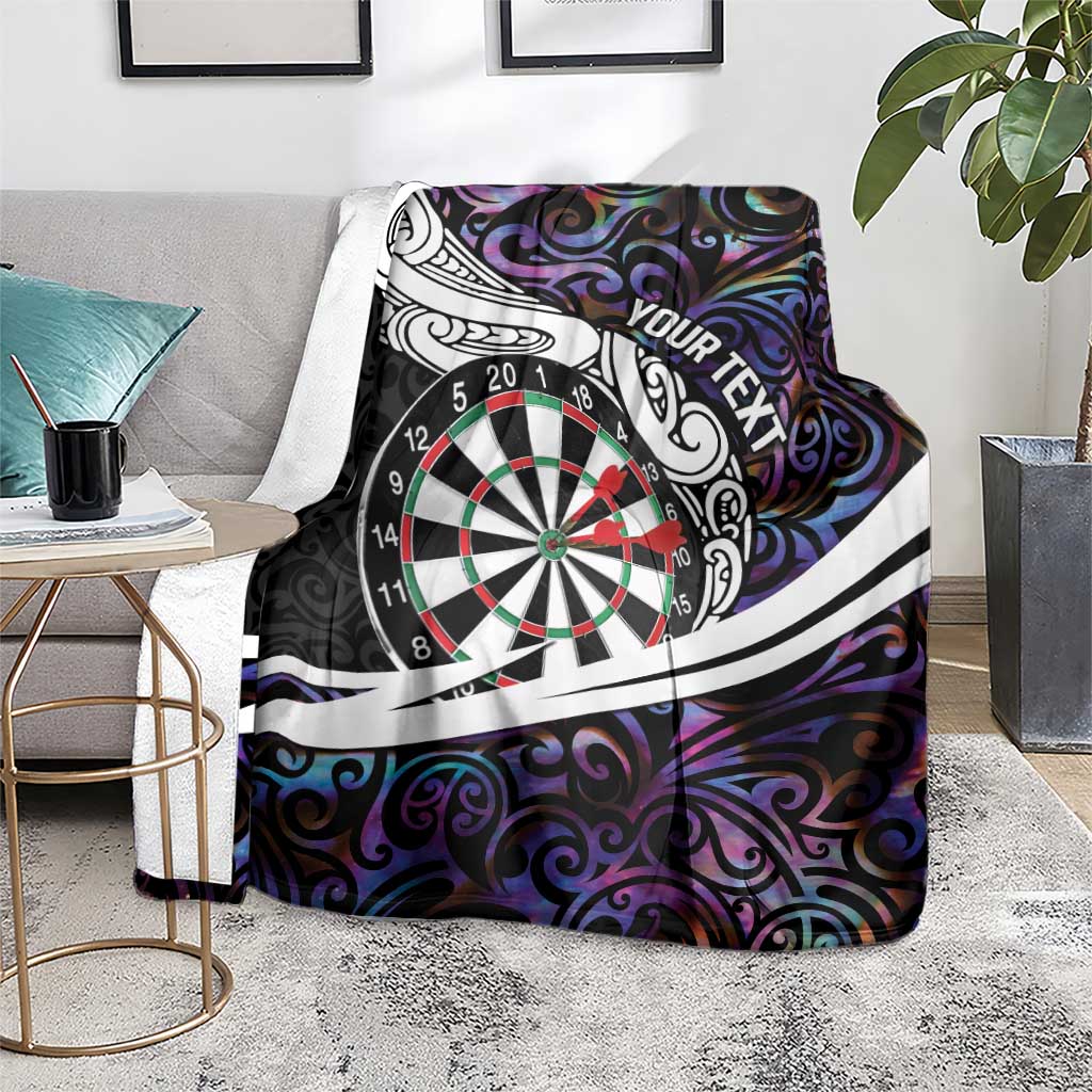 Personalized NZ Darts Blanket Paua Shell Maori Koru Whakairo - Purple - Aussie Hoodie