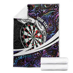Personalized NZ Darts Blanket Paua Shell Maori Koru Whakairo - Purple - Aussie Hoodie