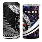 Personalized NZ Darts 4 in 1 Can Cooler Tumbler Paua Shell Maori Koru Whakairo - Purple - Aussie Hoodie