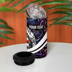Personalized NZ Darts 4 in 1 Can Cooler Tumbler Paua Shell Maori Koru Whakairo - Purple - Aussie Hoodie