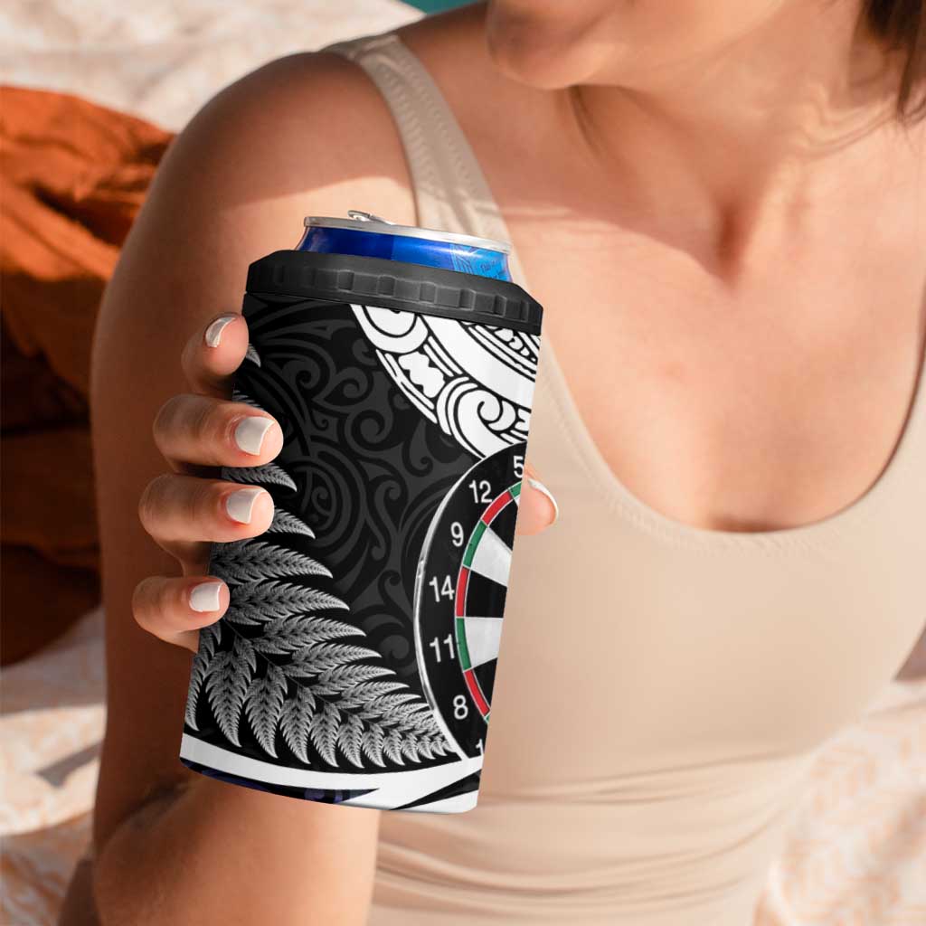 Personalized NZ Darts 4 in 1 Can Cooler Tumbler Paua Shell Maori Koru Whakairo - Purple - Aussie Hoodie