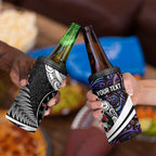 Personalized NZ Darts 4 in 1 Can Cooler Tumbler Paua Shell Maori Koru Whakairo - Purple - Aussie Hoodie
