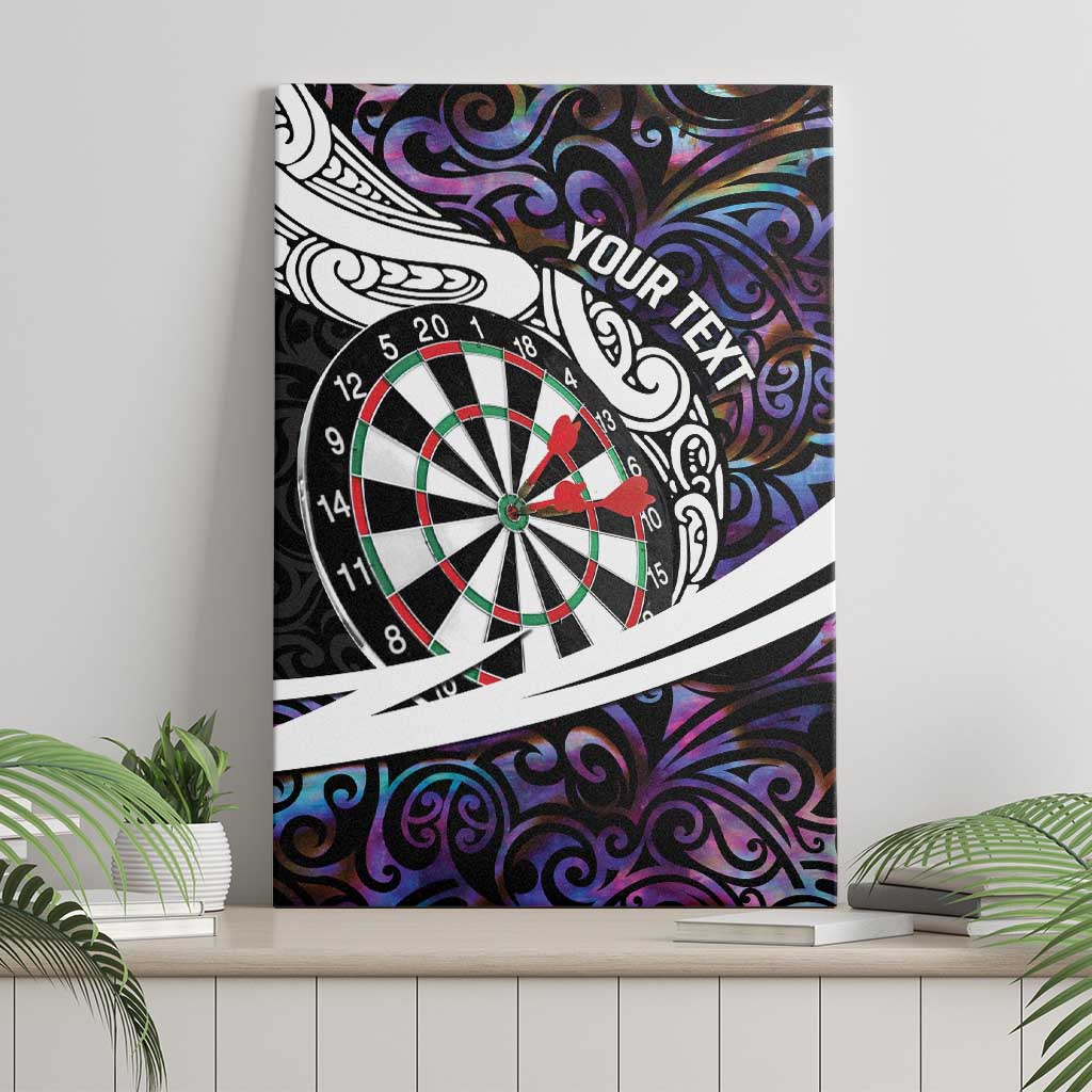 Personalized NZ Darts Canvas Wall Art Paua Shell Maori Koru Whakairo - Purple - Aussie Hoodie