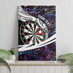 Personalized NZ Darts Canvas Wall Art Paua Shell Maori Koru Whakairo - Purple - Aussie Hoodie
