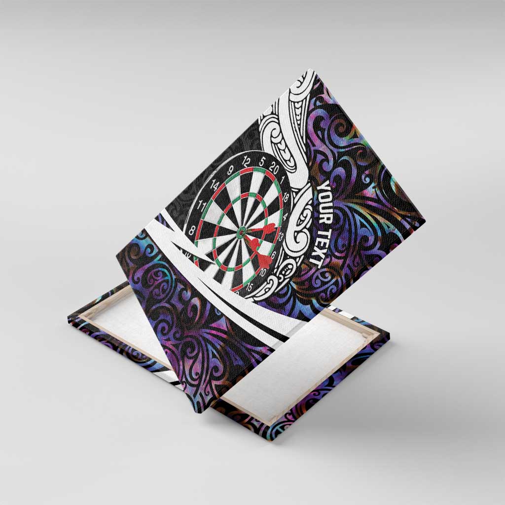 Personalized NZ Darts Canvas Wall Art Paua Shell Maori Koru Whakairo - Purple - Aussie Hoodie