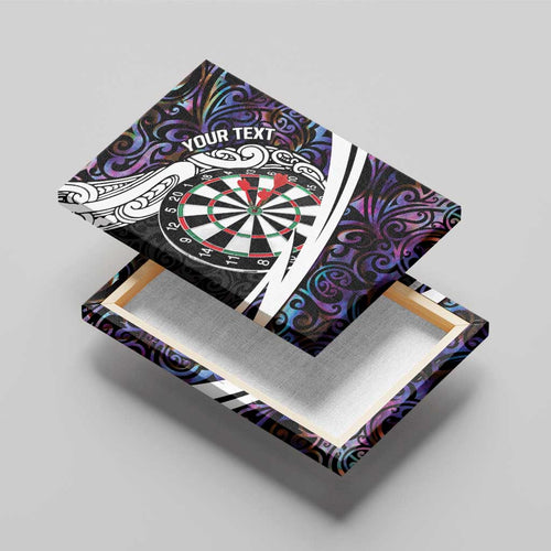Personalized NZ Darts Canvas Wall Art Paua Shell Maori Koru Whakairo - Purple - Aussie Hoodie