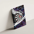 Personalized NZ Darts Canvas Wall Art Paua Shell Maori Koru Whakairo - Purple - Aussie Hoodie