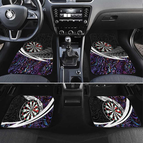 Personalized NZ Darts Car Mats Paua Shell Maori Koru Whakairo - Purple - Aussie Hoodie