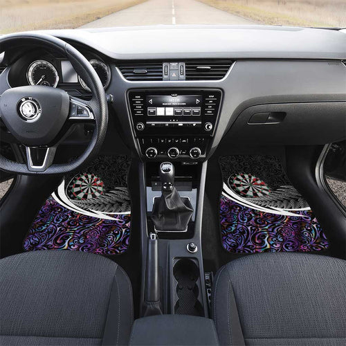 Personalized NZ Darts Car Mats Paua Shell Maori Koru Whakairo - Purple - Aussie Hoodie
