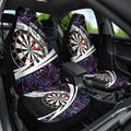 Personalized NZ Darts Car Seat Cover Paua Shell Maori Koru Whakairo - Purple - Aussie Hoodie