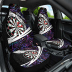 Personalized NZ Darts Car Seat Cover Paua Shell Maori Koru Whakairo - Purple - Aussie Hoodie