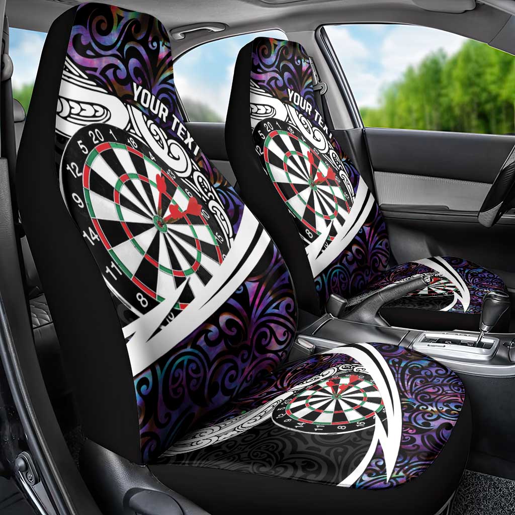 Personalized NZ Darts Car Seat Cover Paua Shell Maori Koru Whakairo - Purple - Aussie Hoodie