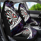Personalized NZ Darts Car Seat Cover Paua Shell Maori Koru Whakairo - Purple - Aussie Hoodie